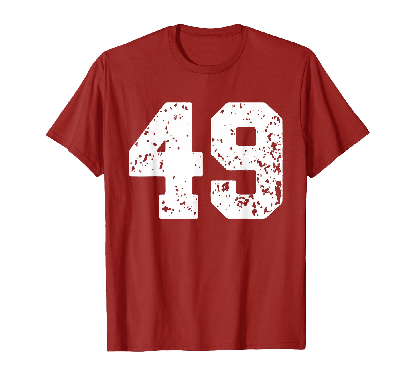Number 49 White Best Classic College Style Birthday Funny T-Shirt