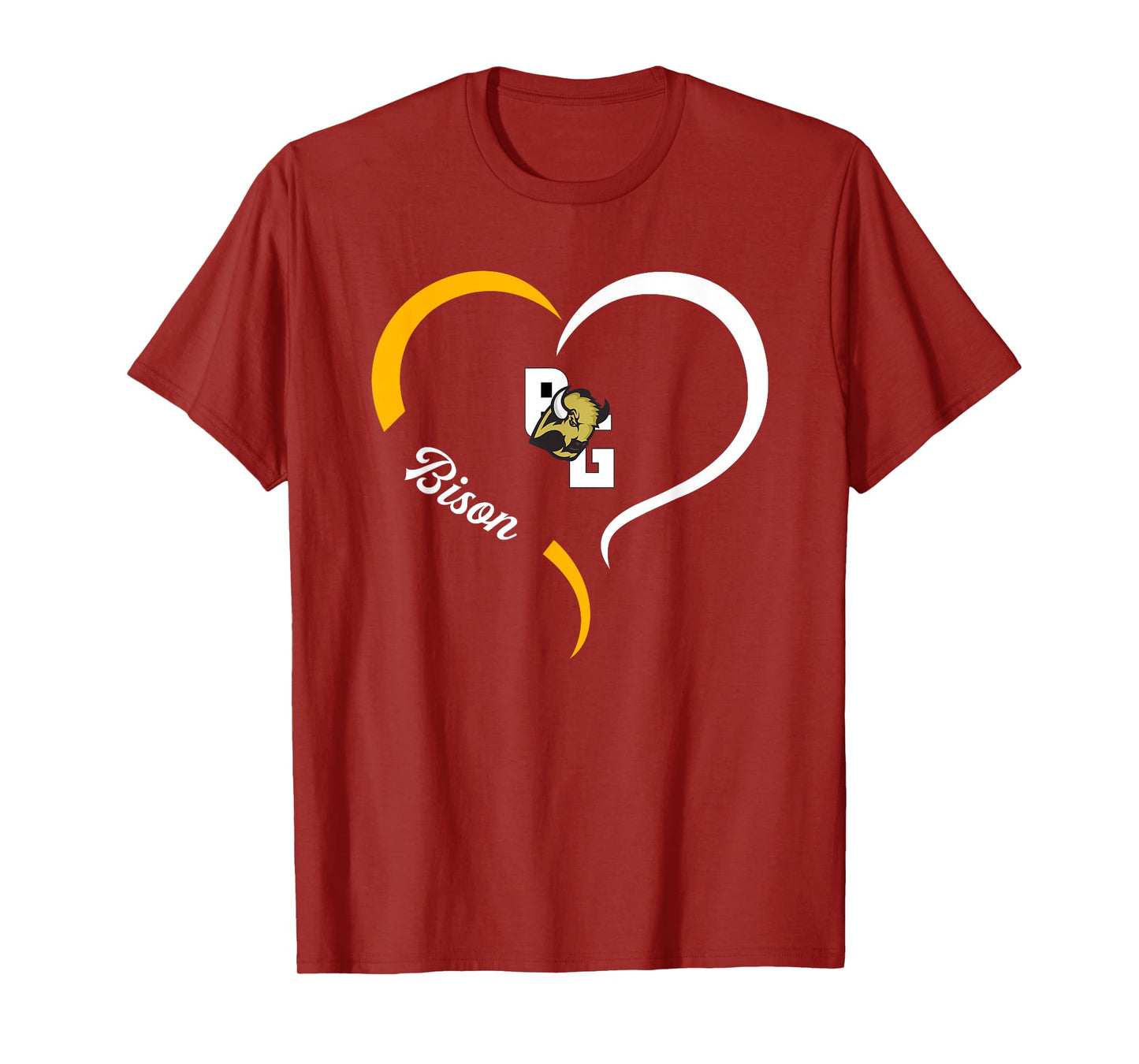 Buffalo Gap Bison Logo Half Heart Slogan HS T-Shirt