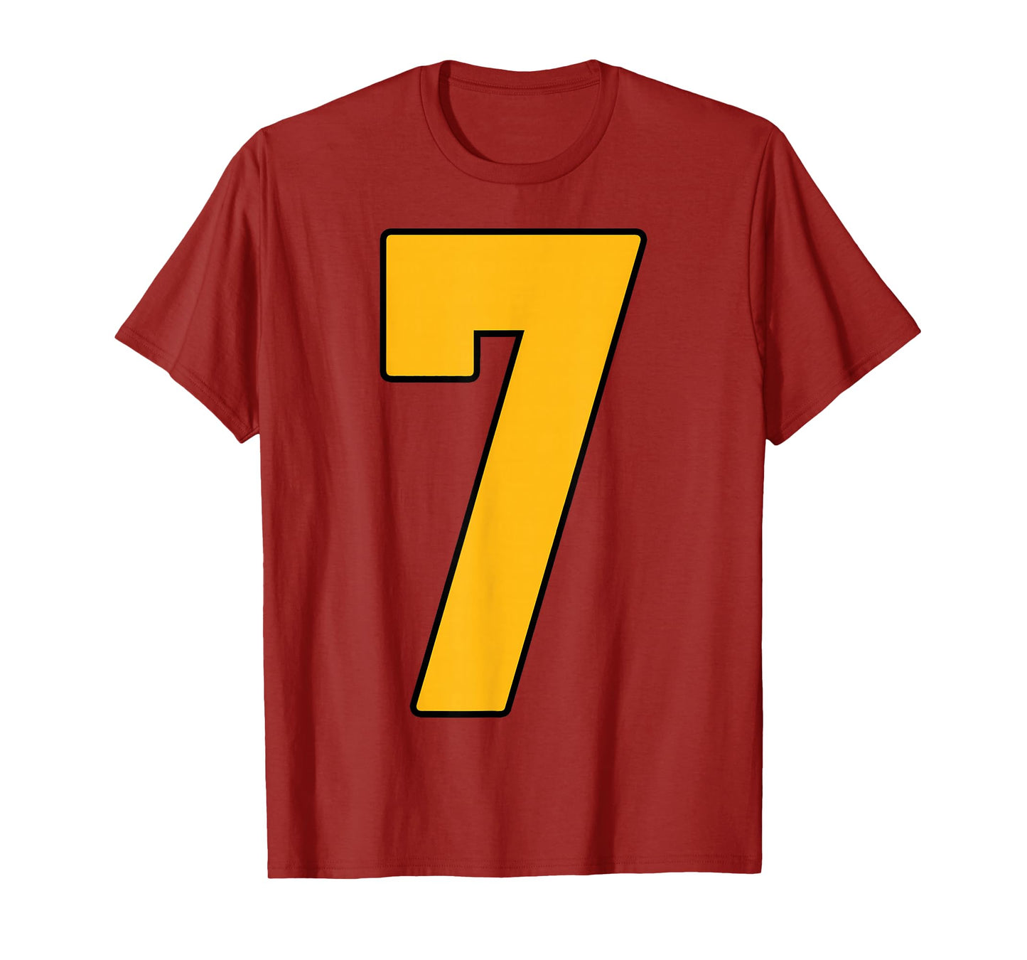 Gold Number 7 Jersey Big #7 Uniform Favorite Player T-Shirt