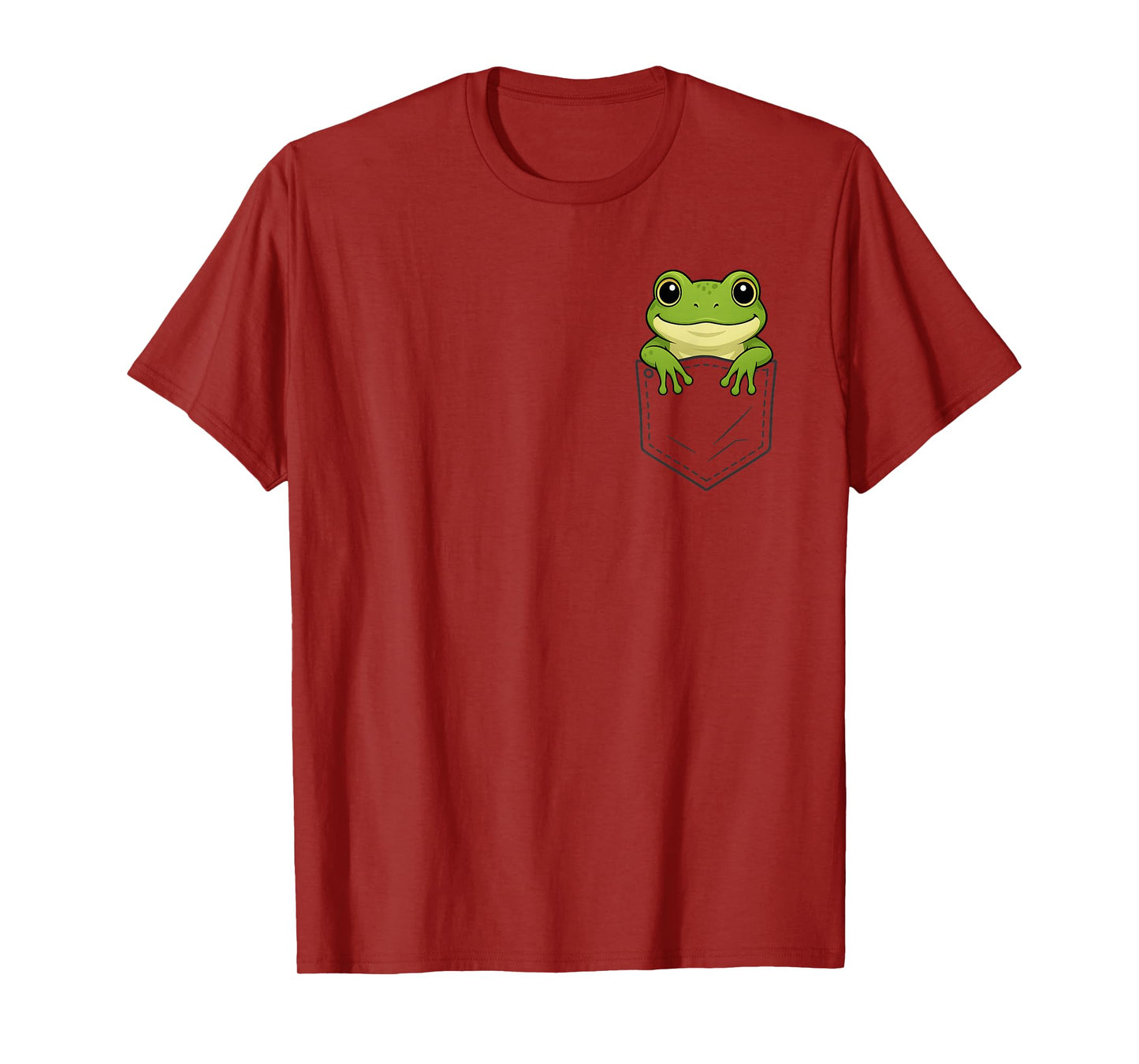 Funny Frog Peeking in Pocket Animal Lover Men Women Kids T-Shirt