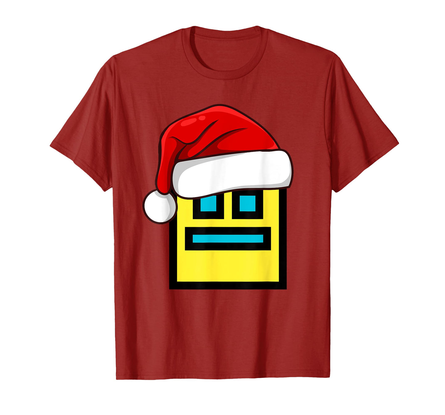 Dash Geometry Repeat Christmas Santa Hat Game Video Gamer T-Shirt