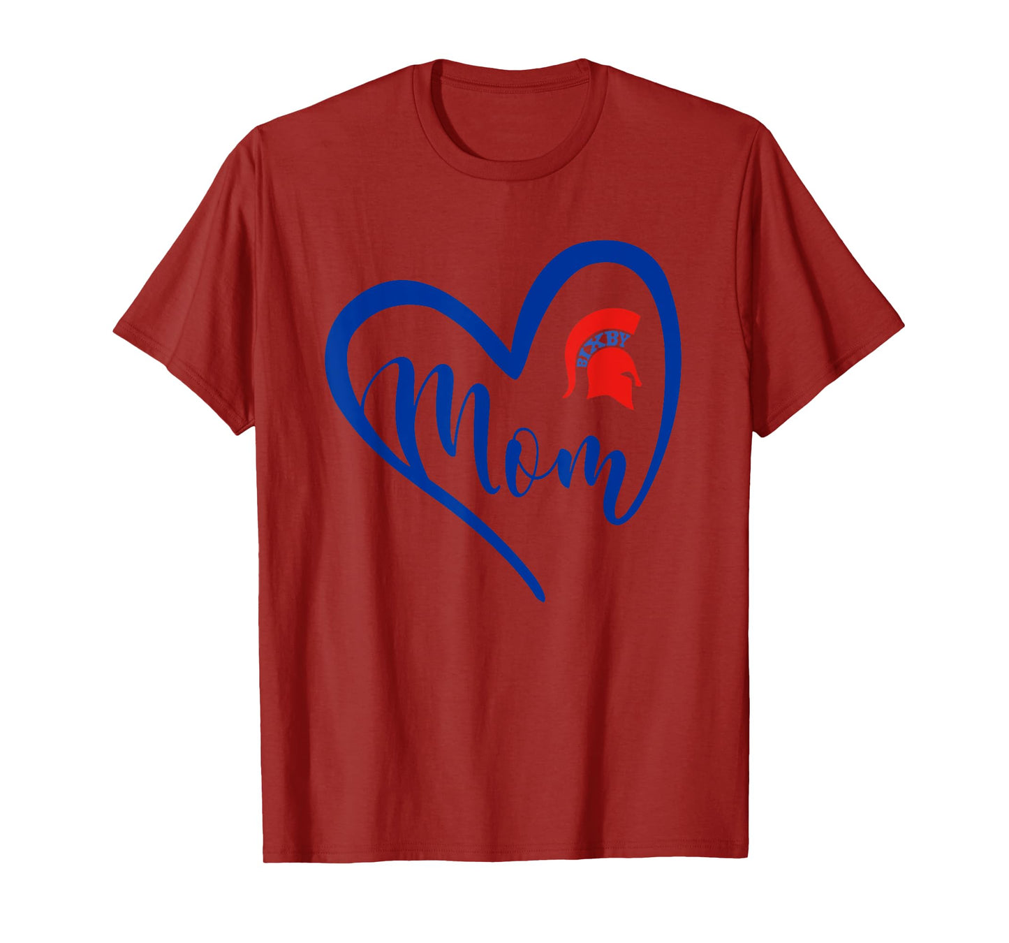 Bixby Spartans Logo Heart Mom HS T-Shirt