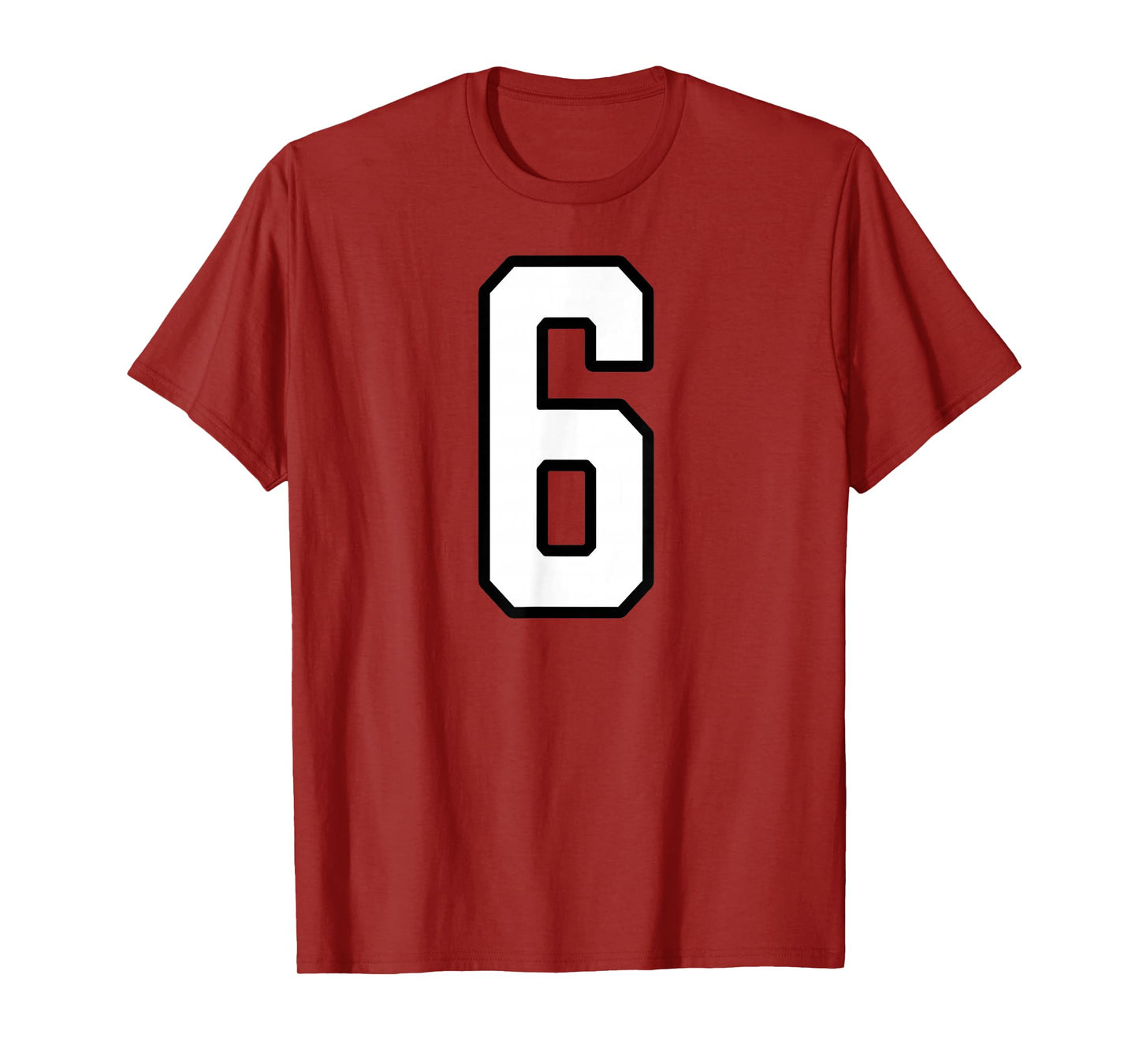 White and Black Sports Number 6 Jersey Uniform Player T-Shirt
