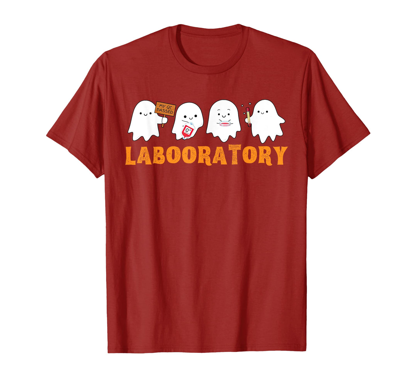 Labooratory Cute Ghost Halloween Laboratory Lab Scientist T-Shirt