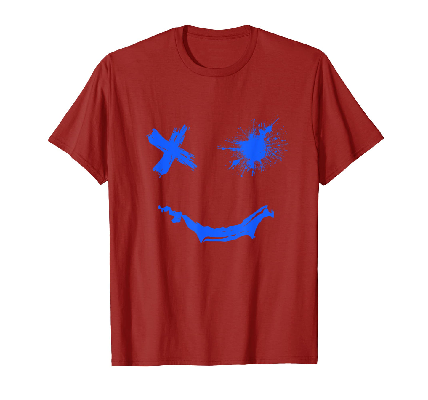 Blue Grunge Smile Royal Blue Graphic T-Shirt
