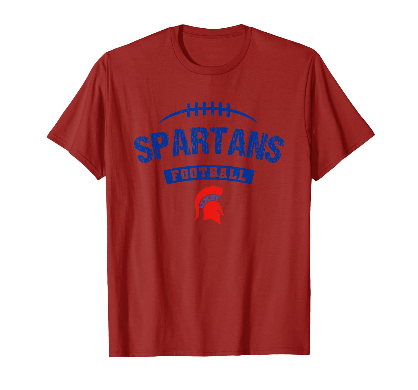 Bixby Spartans Logo Football Distressed HS T-Shirt