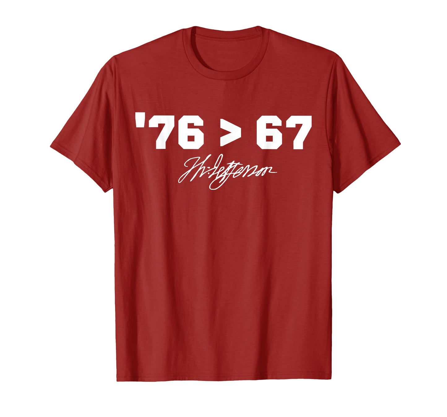 Funny History '76 > 67 Thomas Jefferson Six Seven Meme Men T-Shirt