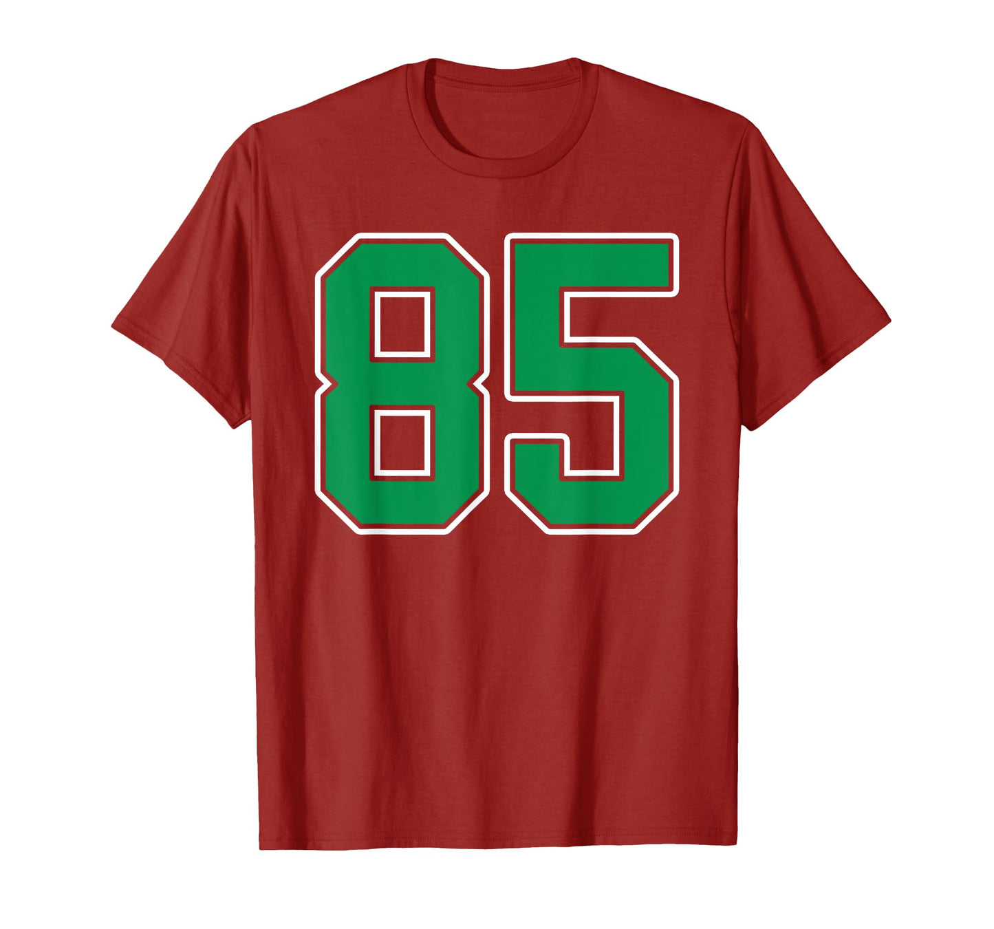 Kelly Green White Number 85 Jersey Player Uniform #85 T-Shirt