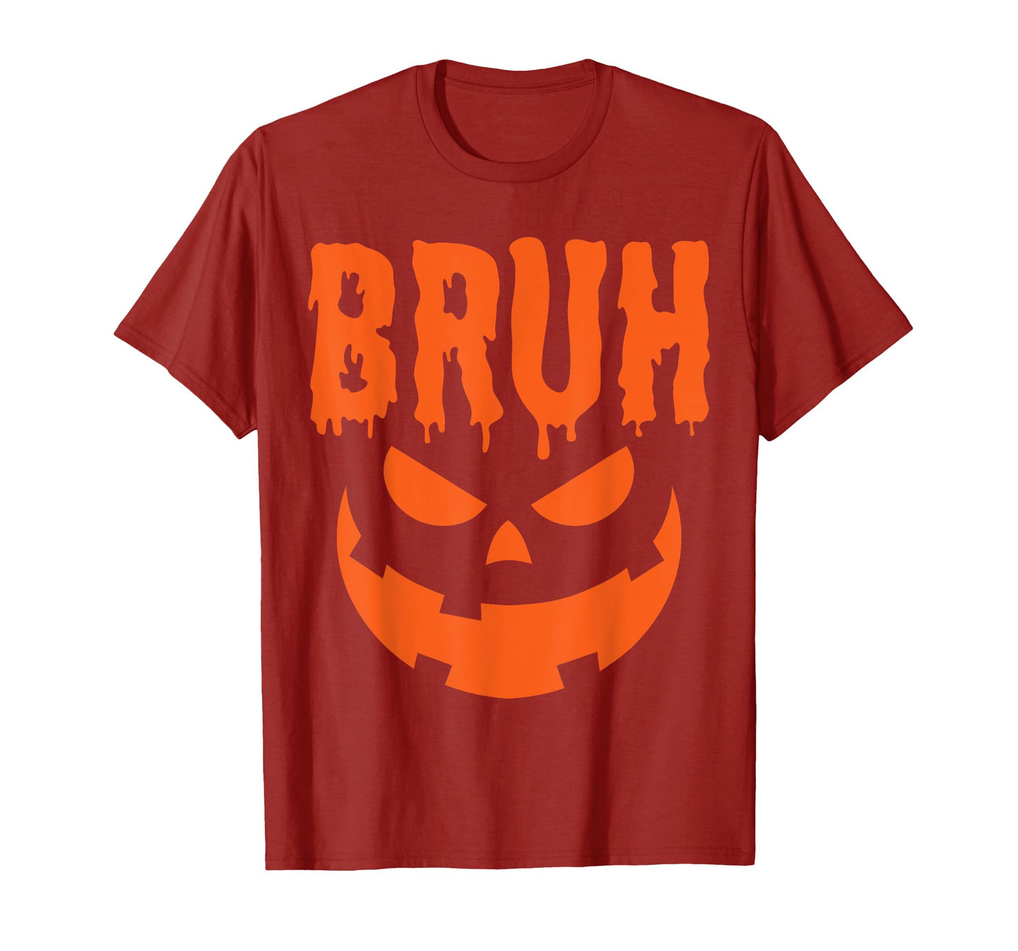 Bruh Jack O Lantern Face Pumpkin Halloween Costume Men Boys T-Shirt