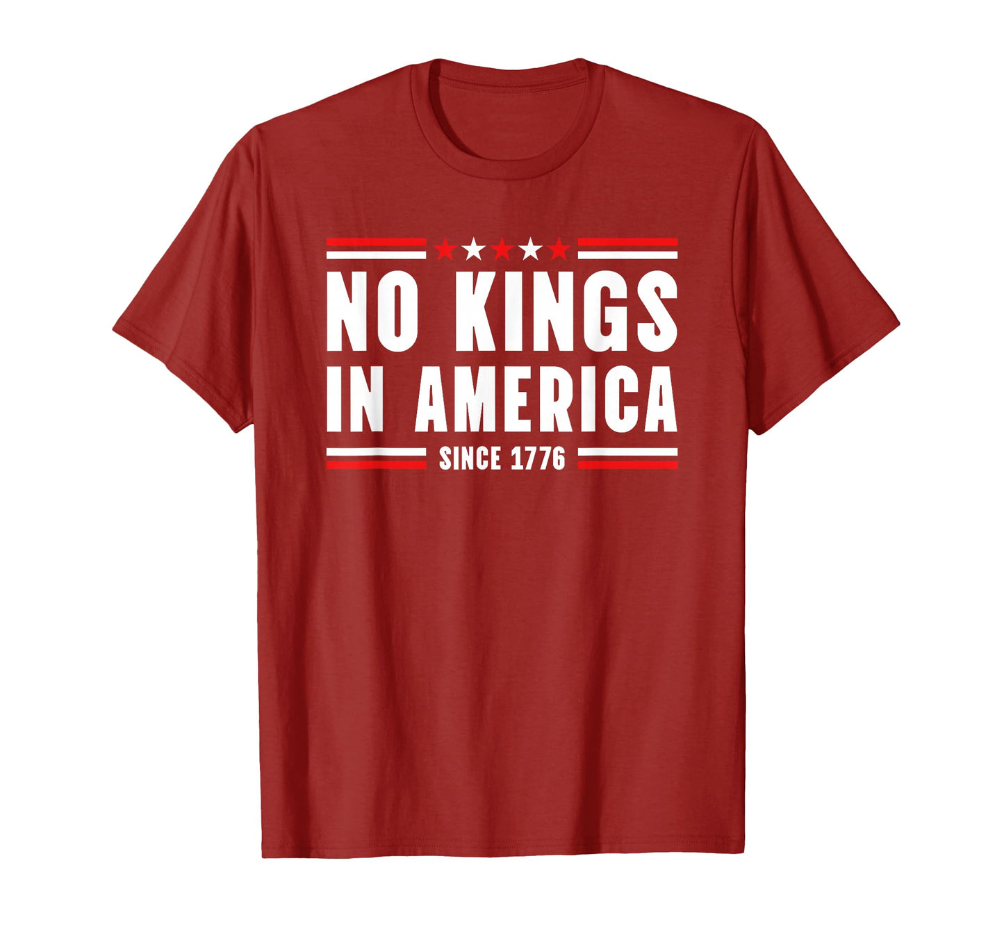 Patriotic Pro-Democracy Politics Protest No Kings In America T-Shirt
