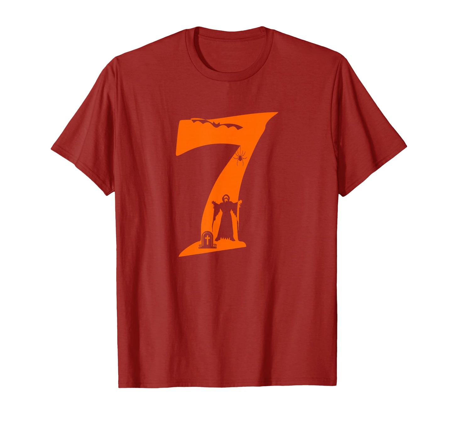 Number 7 Funny Meme Saying 6 7 Six Seven Scary Halloween Boy T-Shirt