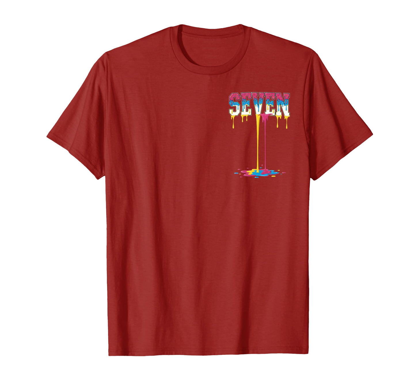 7 Number Seven Team Sports Ice Cream Drip 67 (2 Sides) T-Shirt
