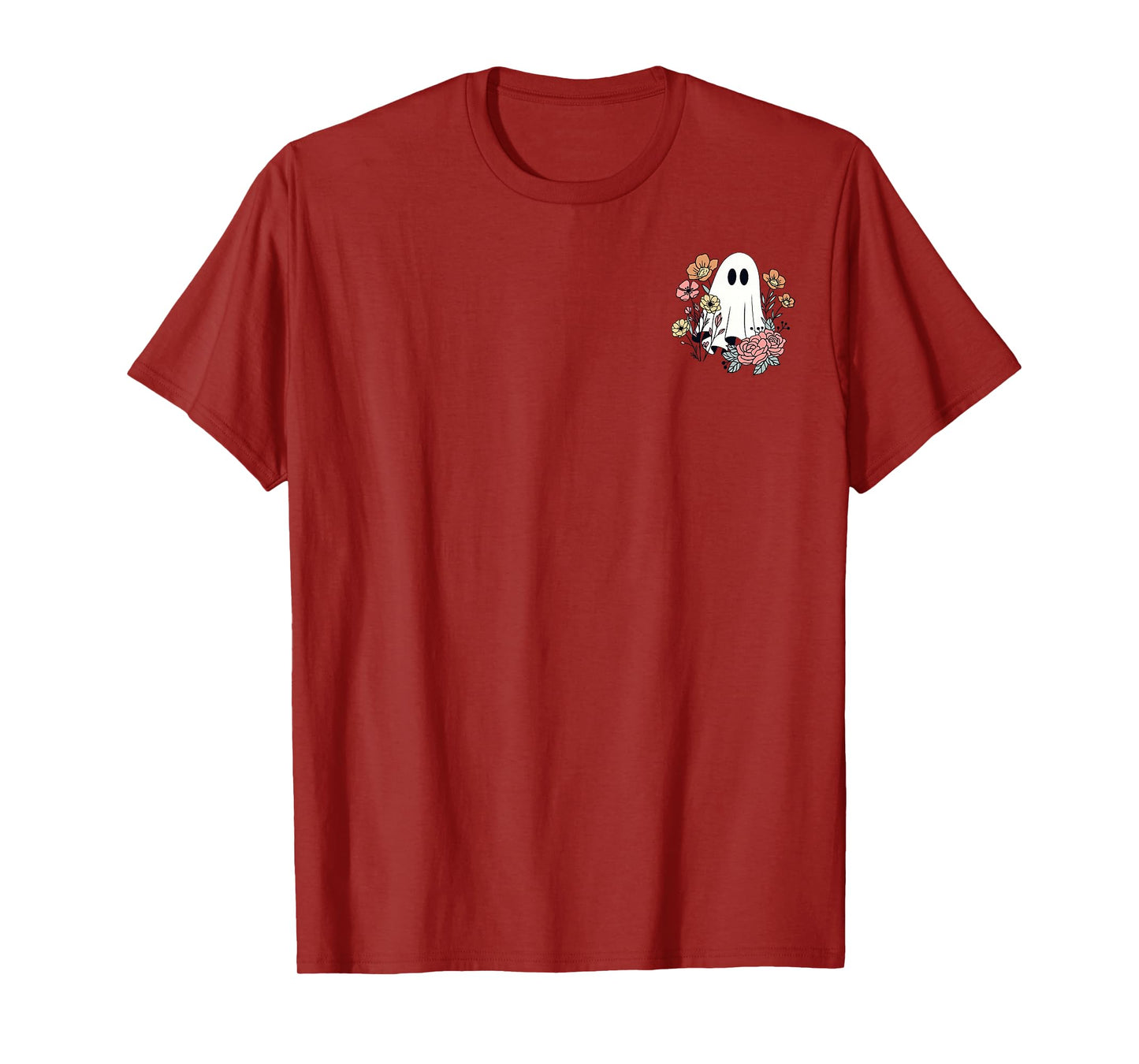 Funny Ghost Pocket Spooky Season Wildflower Happy Halloween T-Shirt