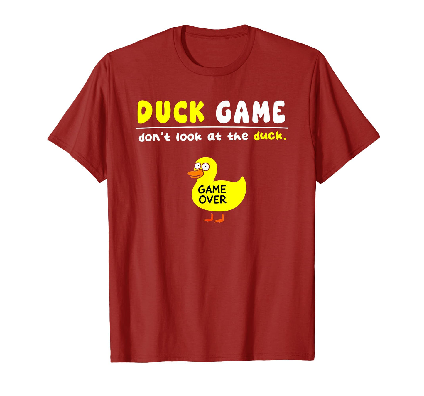 Funny Duck Game Dont Look Game Over Boys Girls Kids T-Shirt