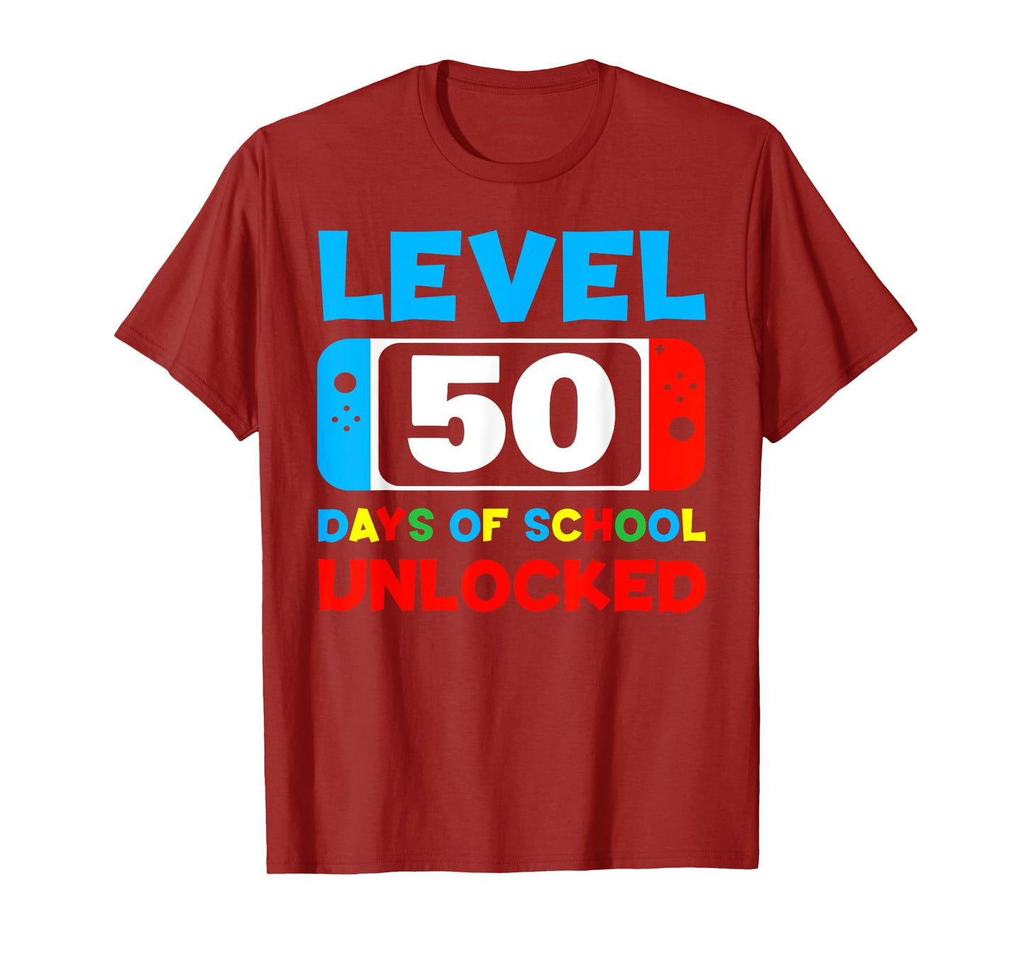 50th Day Of School Level 50 Days Of School Unlocked Gamer T-Shirt