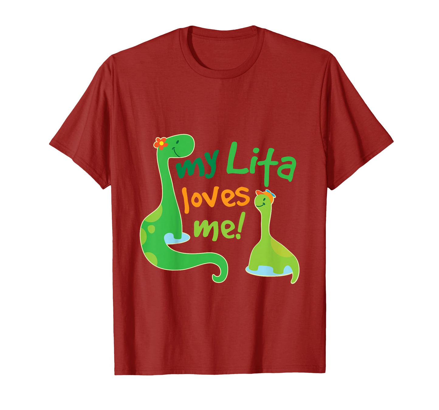 Kids My Lita Loves Me Grandson Dinosaur T-Shirt