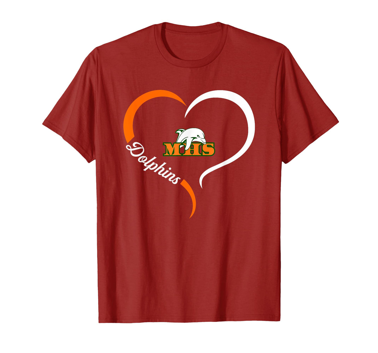 Mosley Dolphins Logo Half Heart Slogan HS T-Shirt