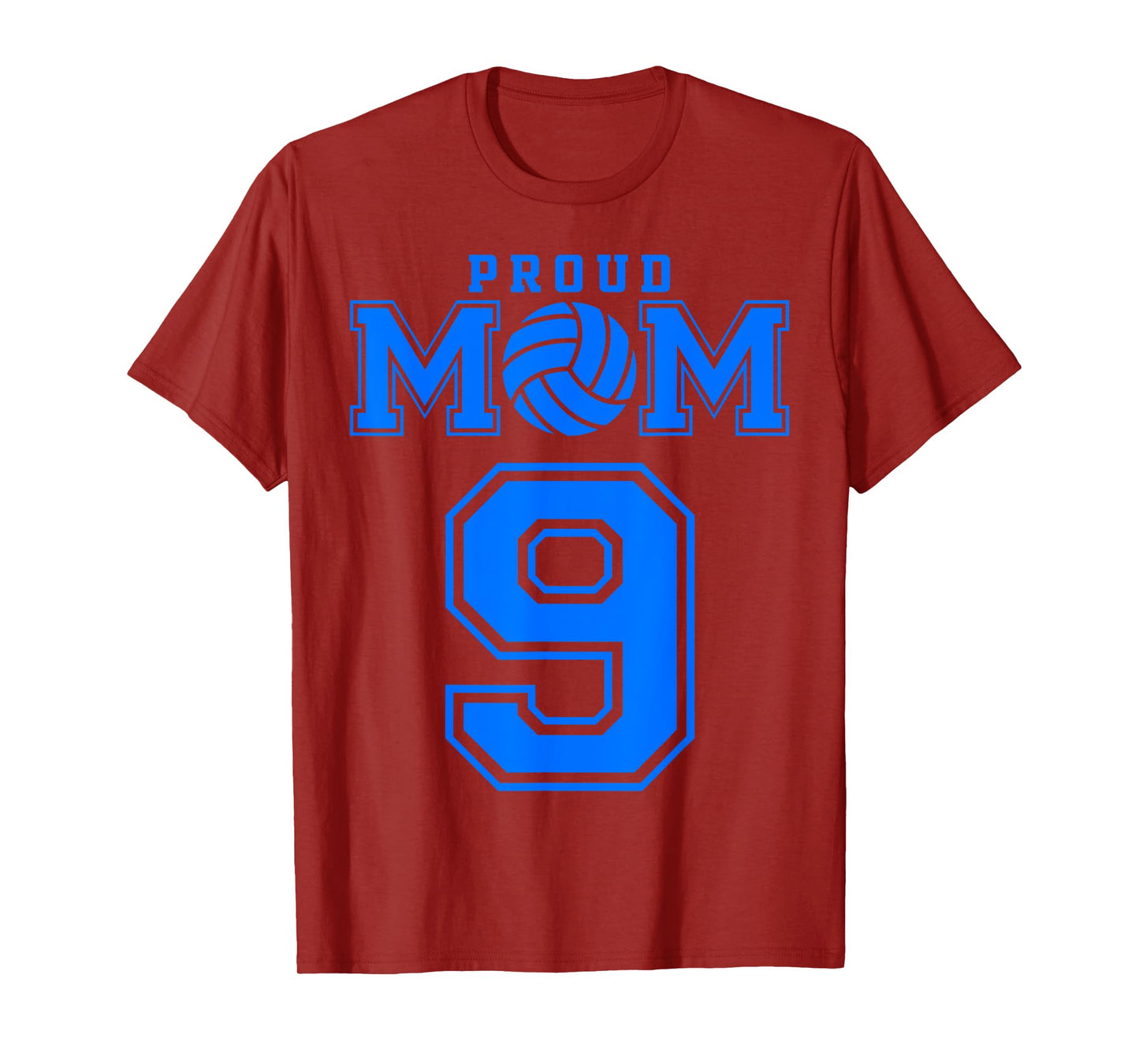 Proud Volleyball Mom Number 9 B T-Shirt
