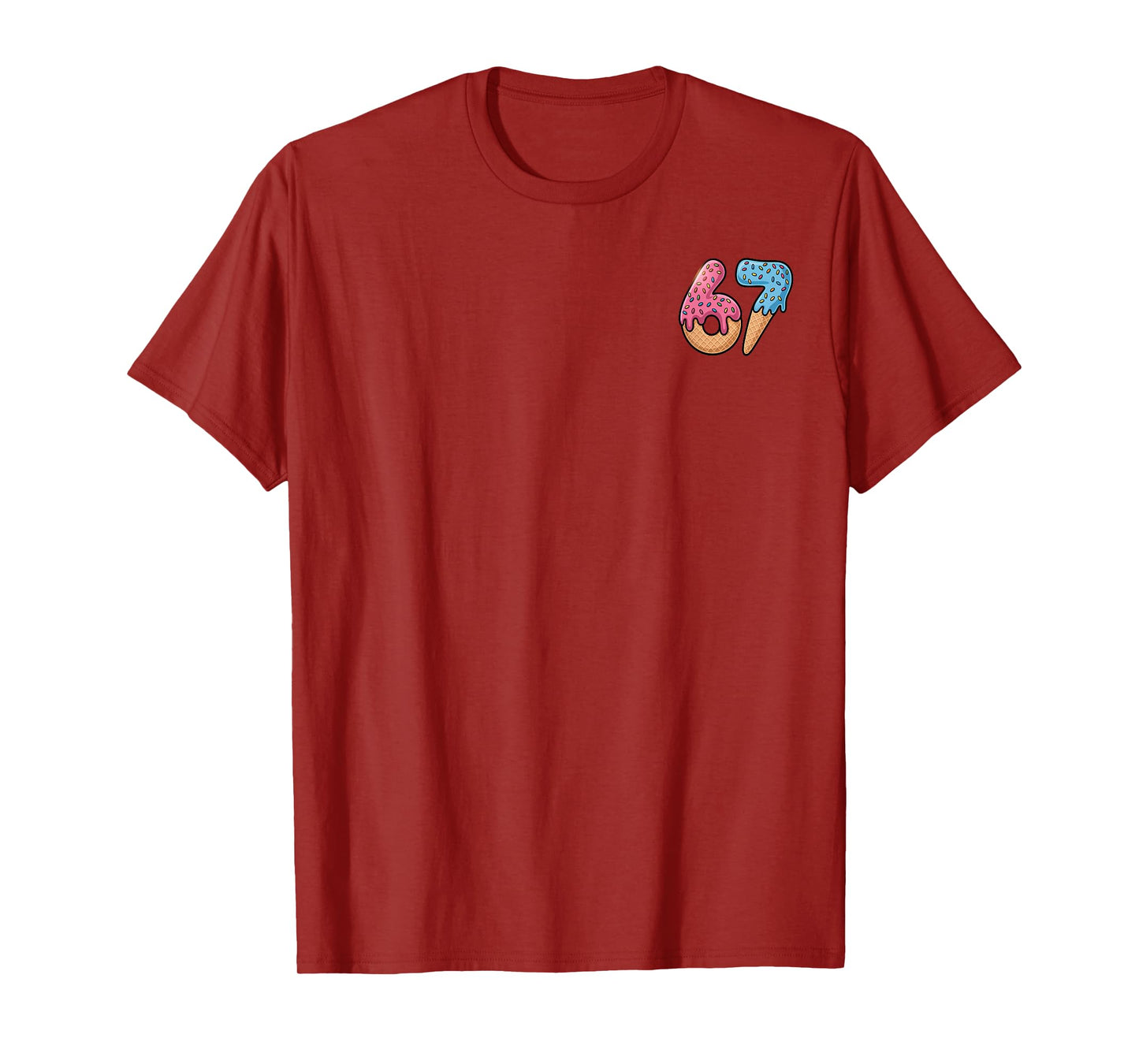 67 Ice Cream Drip Meme Funny Six Seven Gen Alpha Slang T-Shirt