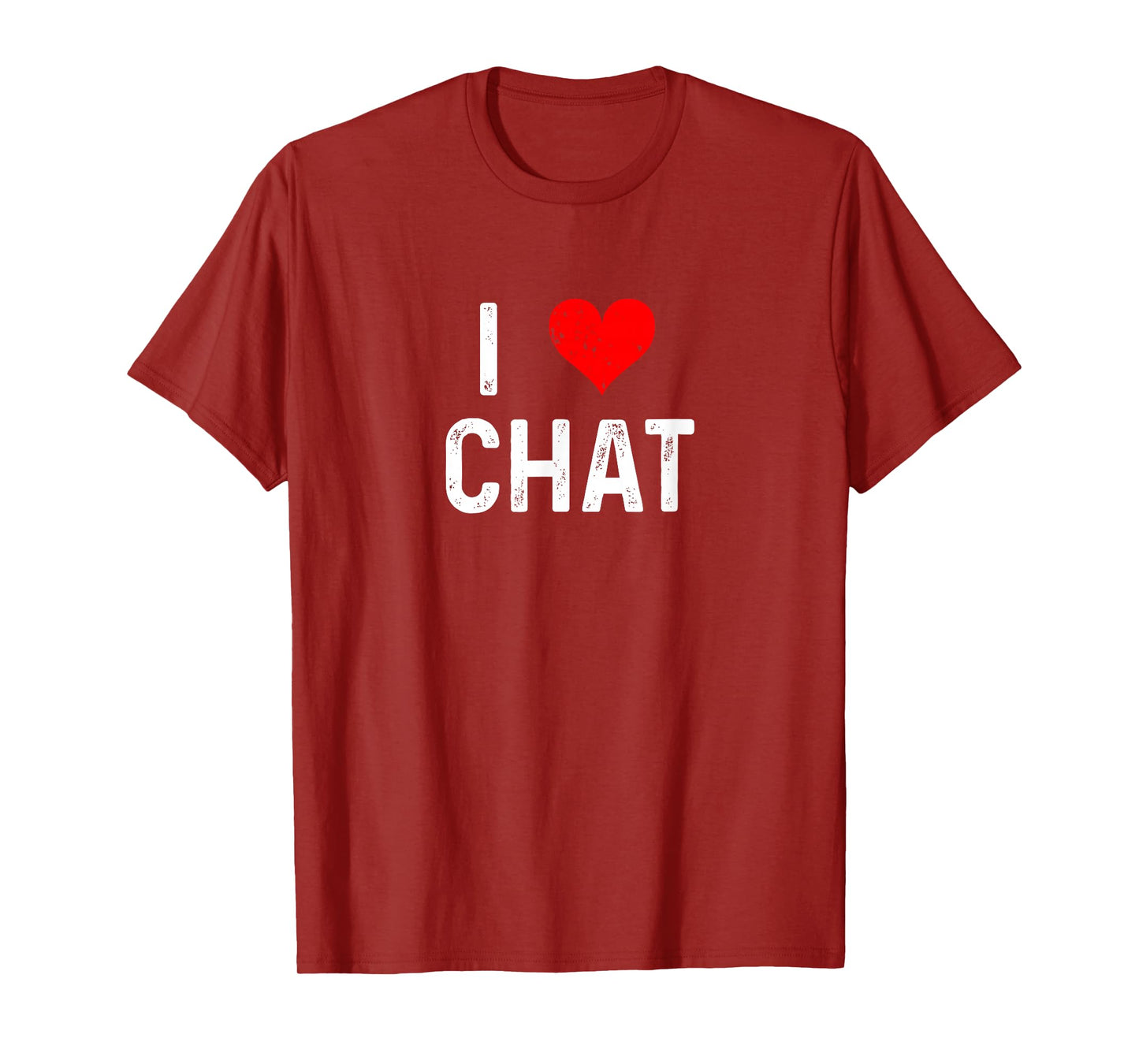 I Love Chat - Heart - Podcast Live Streamer Streaming T-Shirt