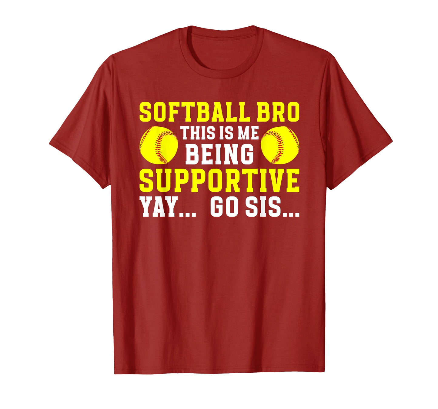 Softball Bro Of A Softball Player Funny Softball Brother T-Shirt