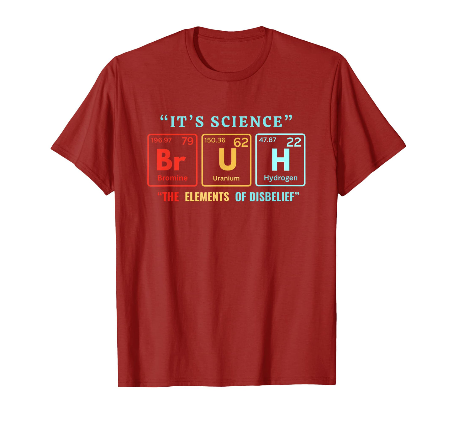 It's Science Bruh Periodic Table Of Elements Meme Nerdy Bro T-Shirt