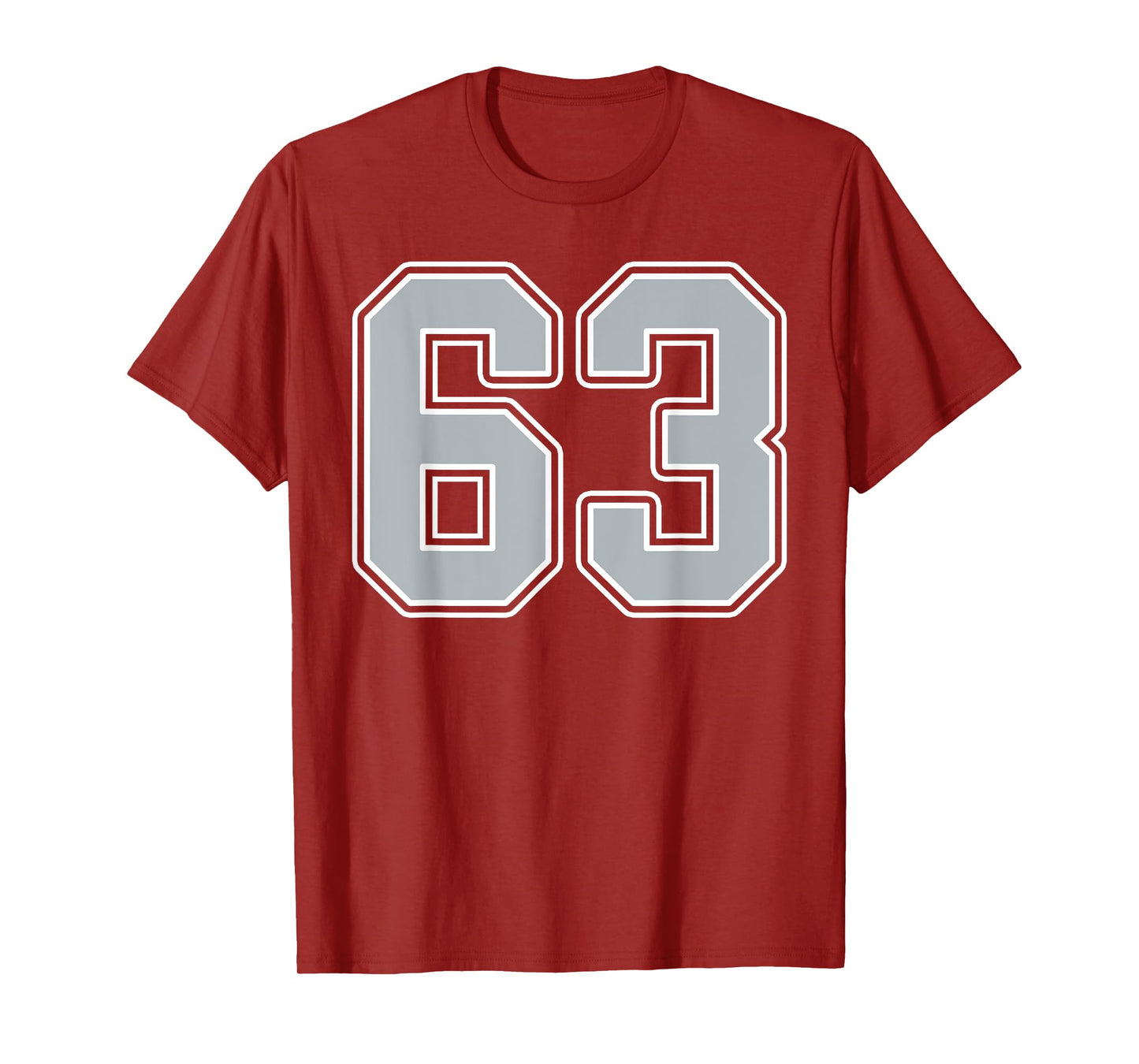 Silver Black White Number 63 Jersey Player Uniform #63 T-Shirt