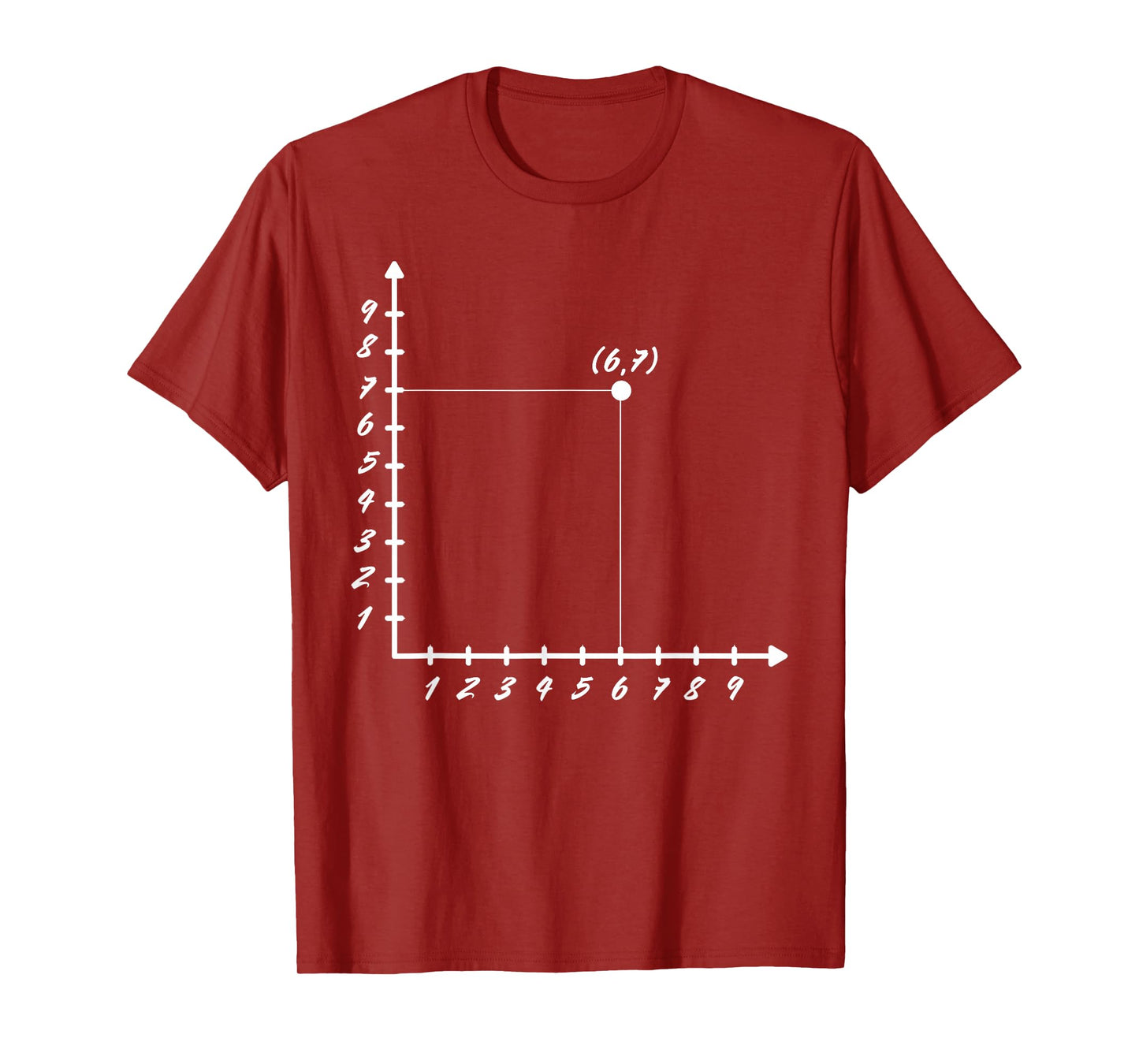 Six Seven 6 7 Coordinate Grid Plot Graph Plane Meme Design T-Shirt