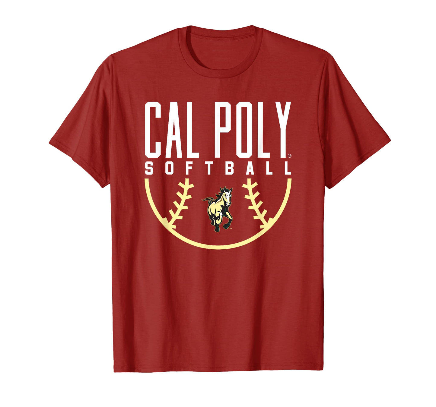 Cal Poly Mustangs Softball Arch T-Shirt