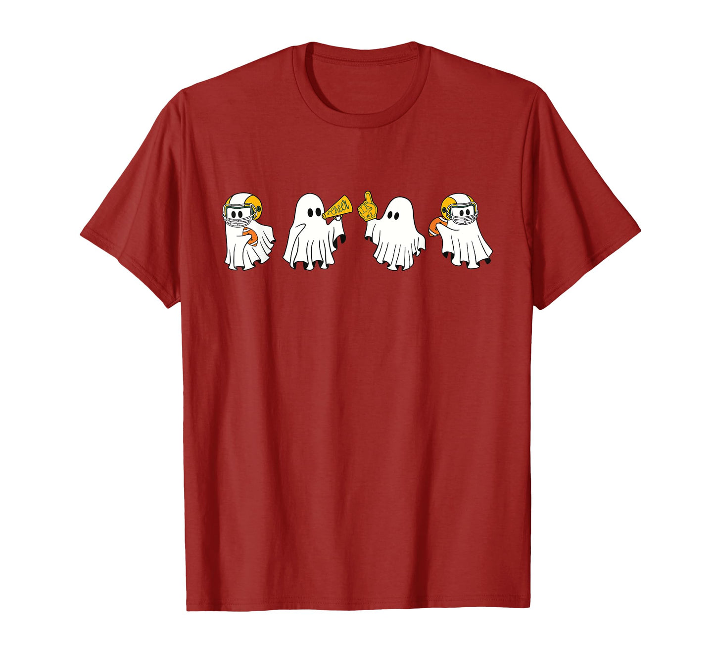 Football Ghost Sport Cheer Leader Spooky Season Halloween T-Shirt
