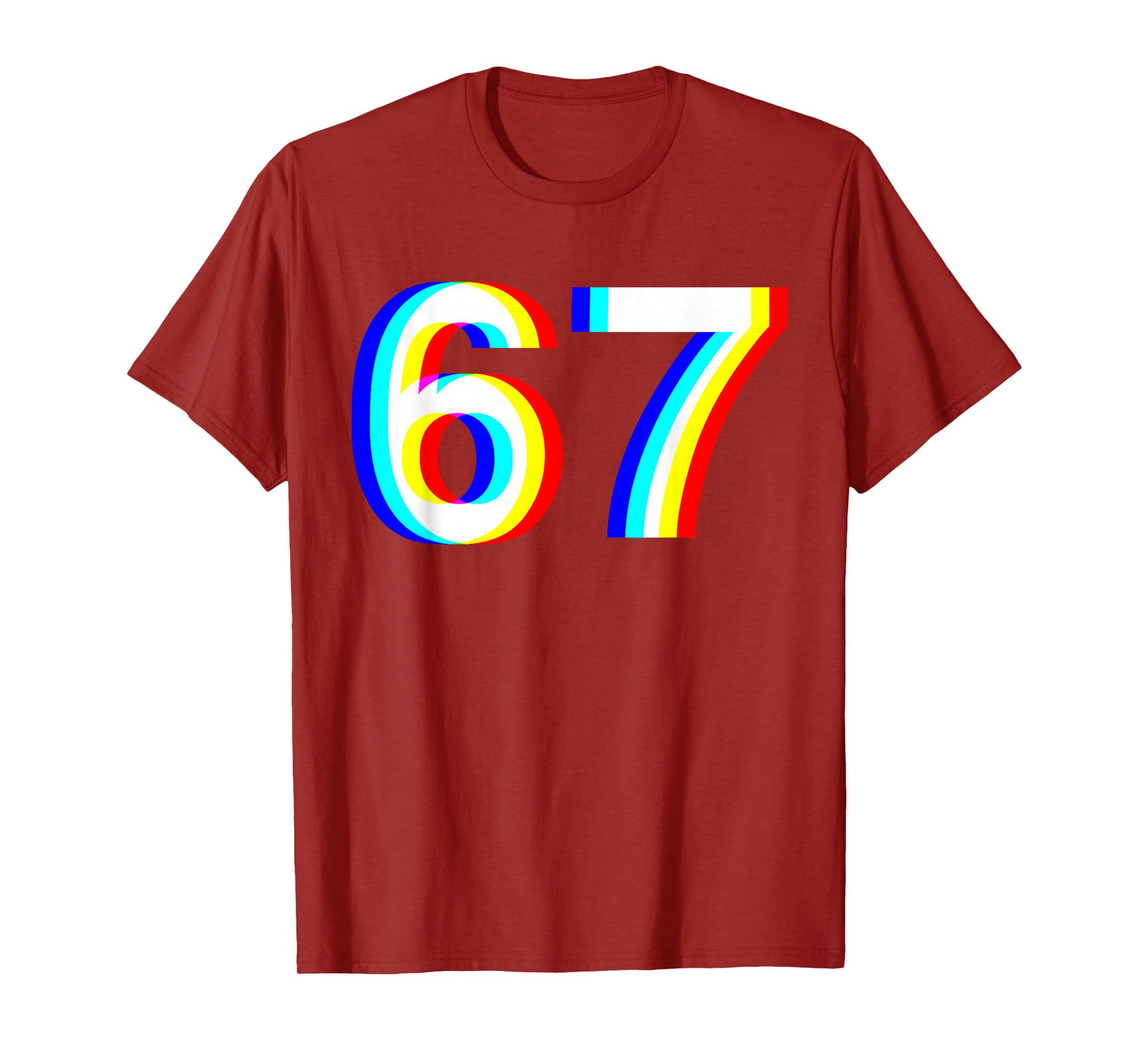 67 Meme Funny Six Seven Retro Trippy Vaporwave EDM 6-7 Slang T-Shirt