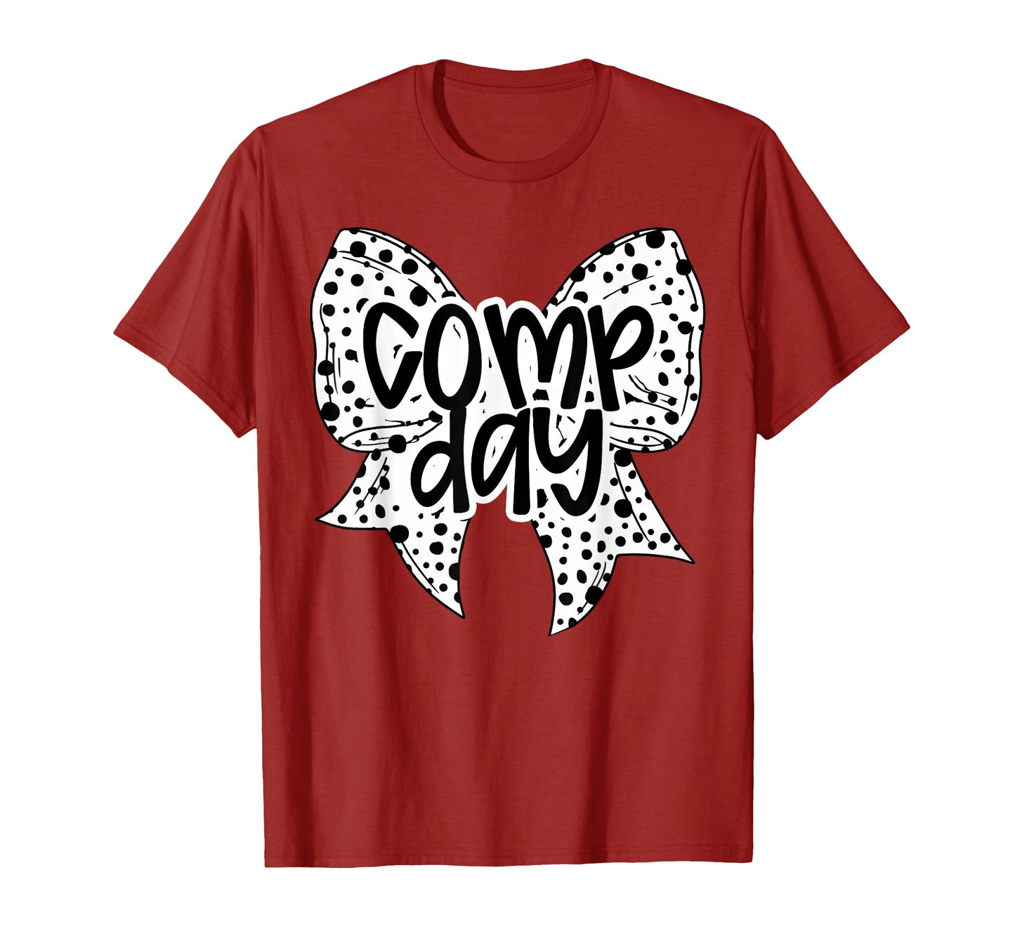 Comp Day Dalmation Coquette Bow Competition Day Cheerleading T-Shirt