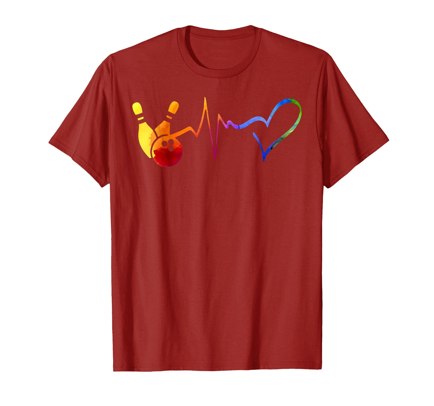 Bowling Heartbeat Tie Dye Colorful Bowling Game Day Bowling T-Shirt