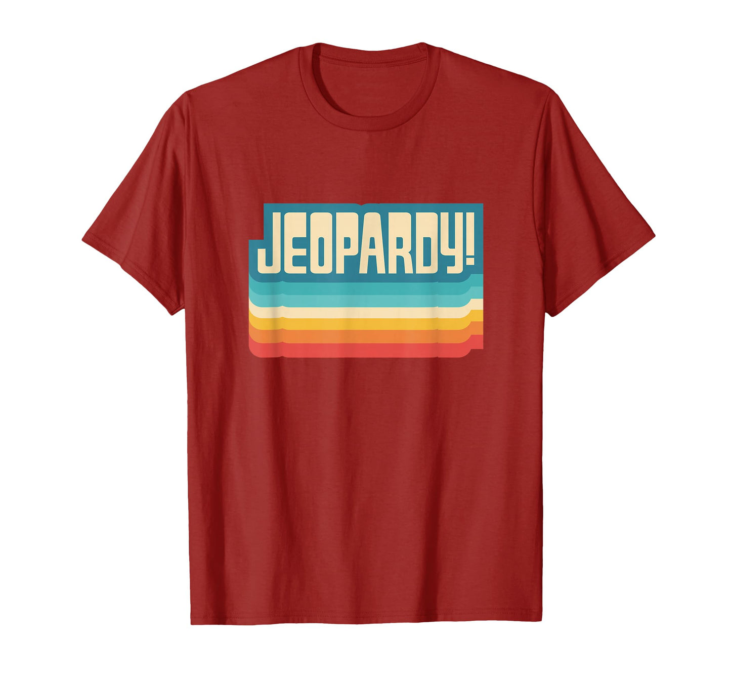 Jeopardy! Vintage Black Letter Print T-Shirt, Unisex-Adults, Short Sleeve, Small