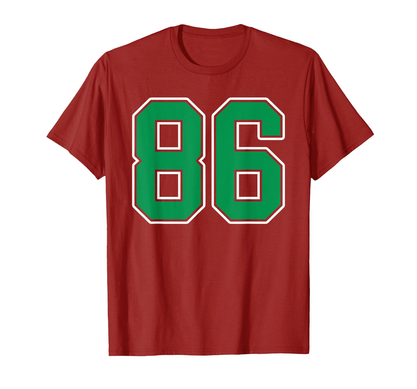 Kelly Green White Number 86 Jersey Player Uniform #86 T-Shirt