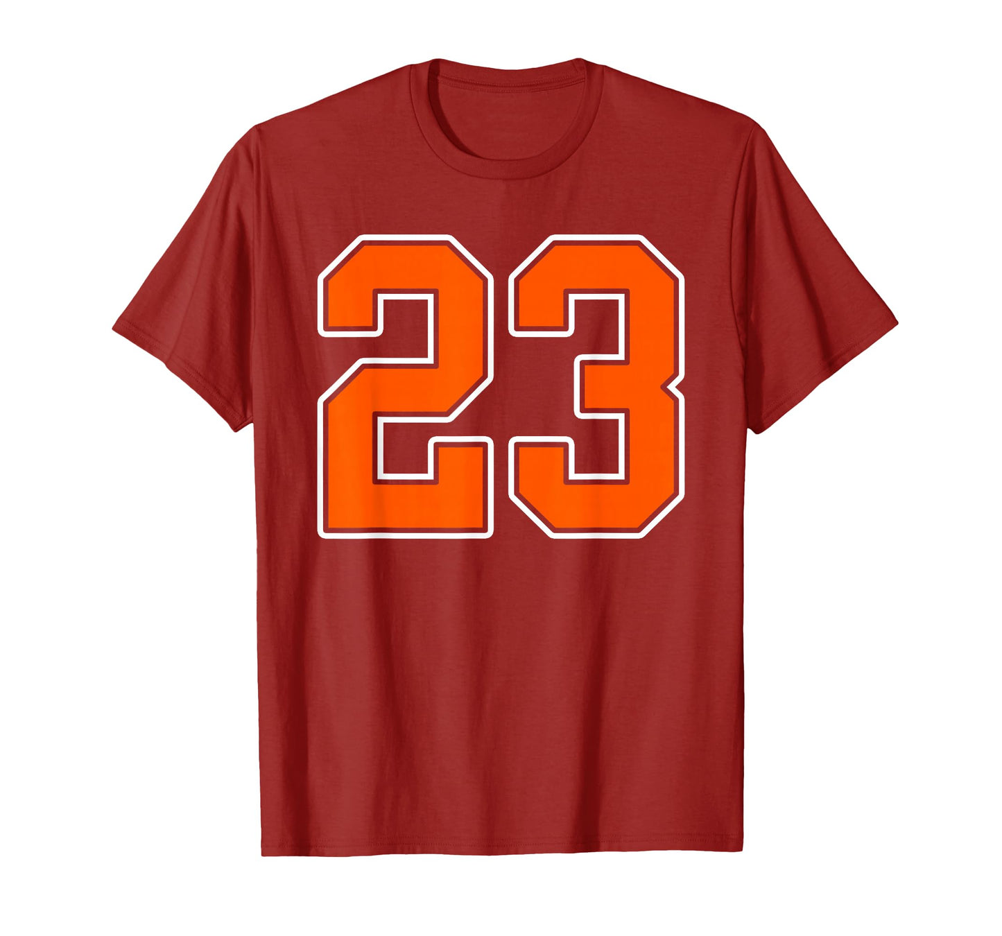 Orange White Number 23 Jersey Player Uniform #23 T-Shirt