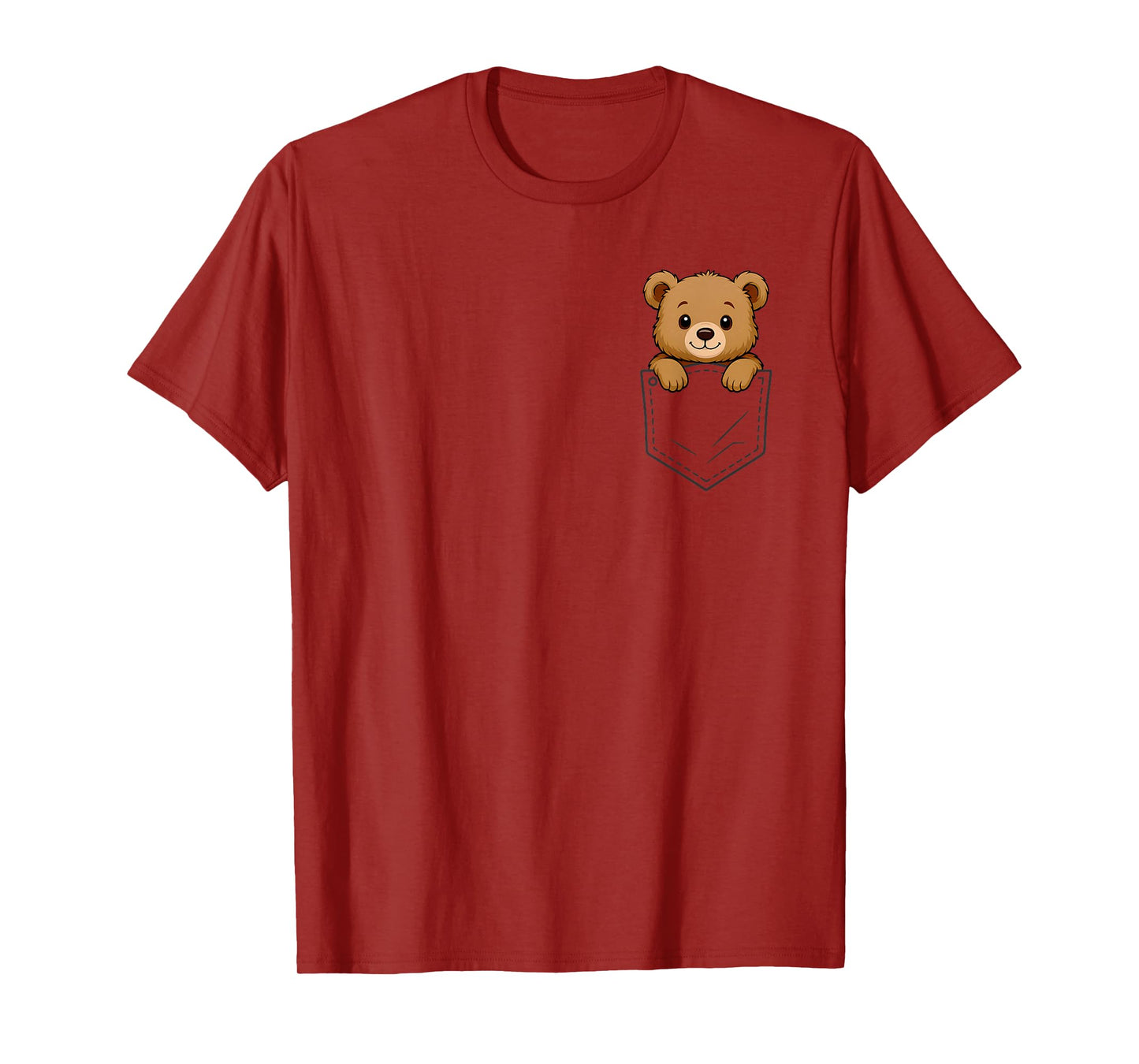 Funny Bear Peeking in Pocket Cute Bears Men Women Kids T-Shirt