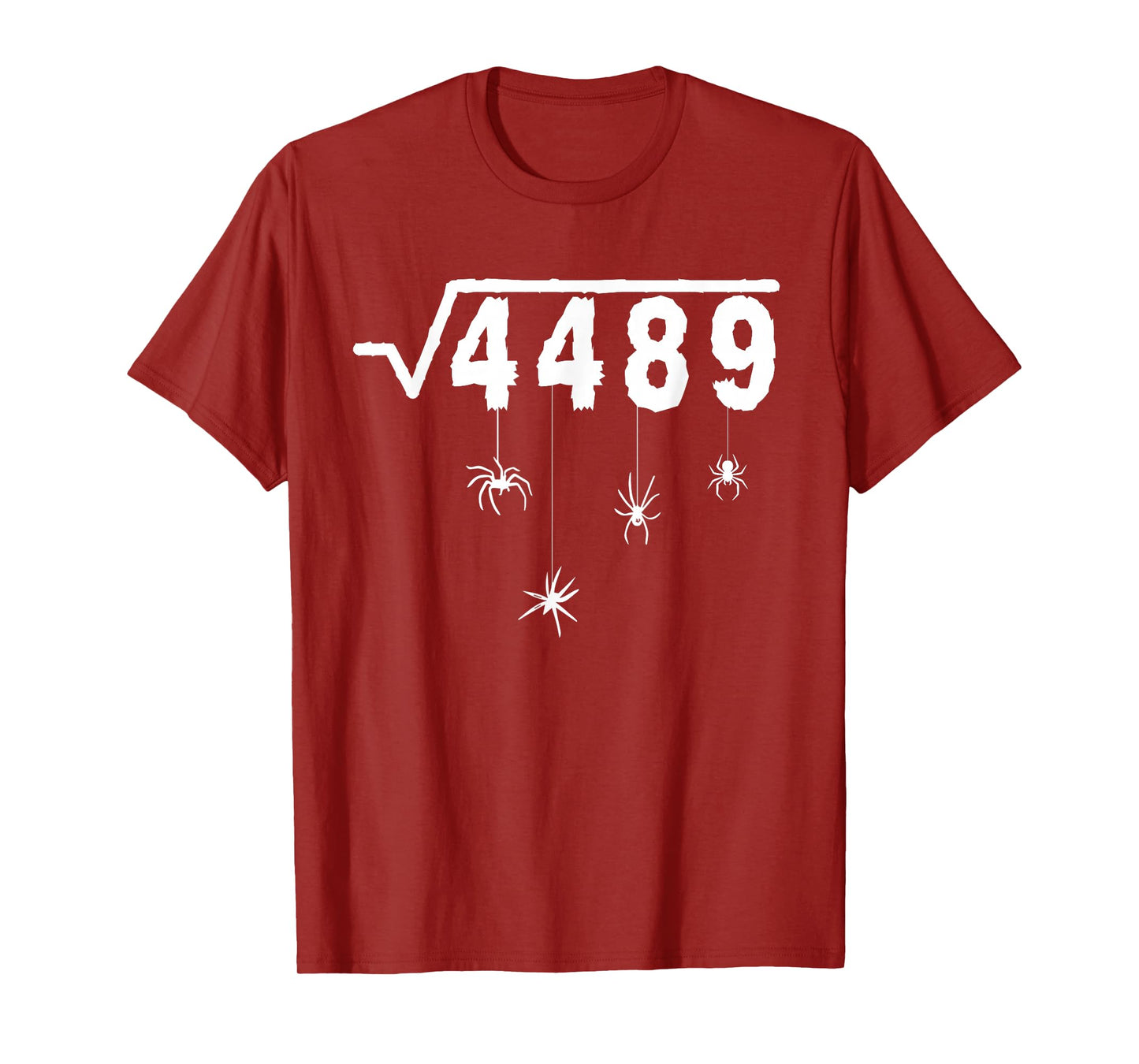 67 Meme Math Teacher 6 7 Halloween Spiders Square Root 4489 T-Shirt