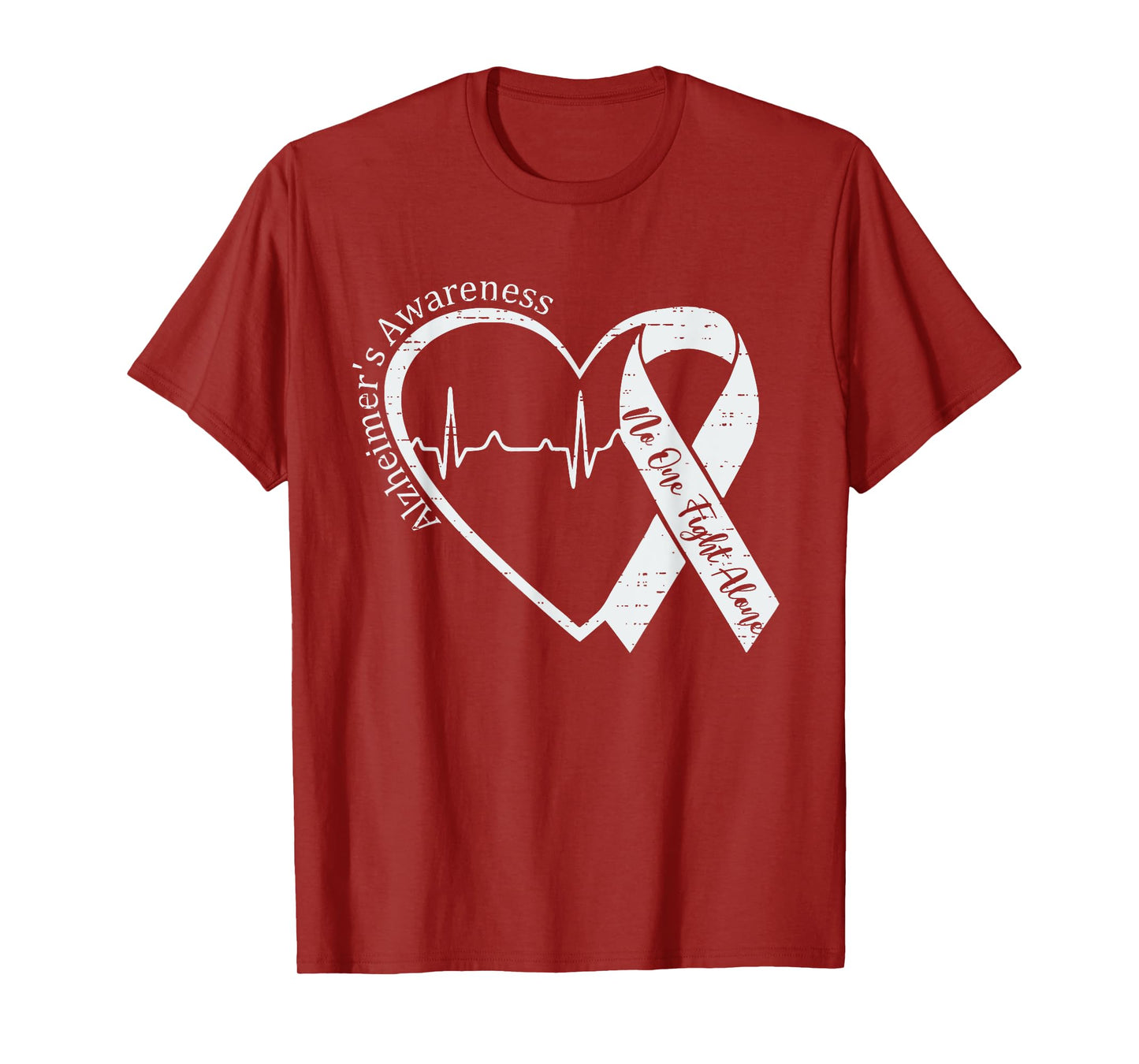 Alzheimer's Awareness Heart Ribbon Purple Dementia Mom Dad T-Shirt