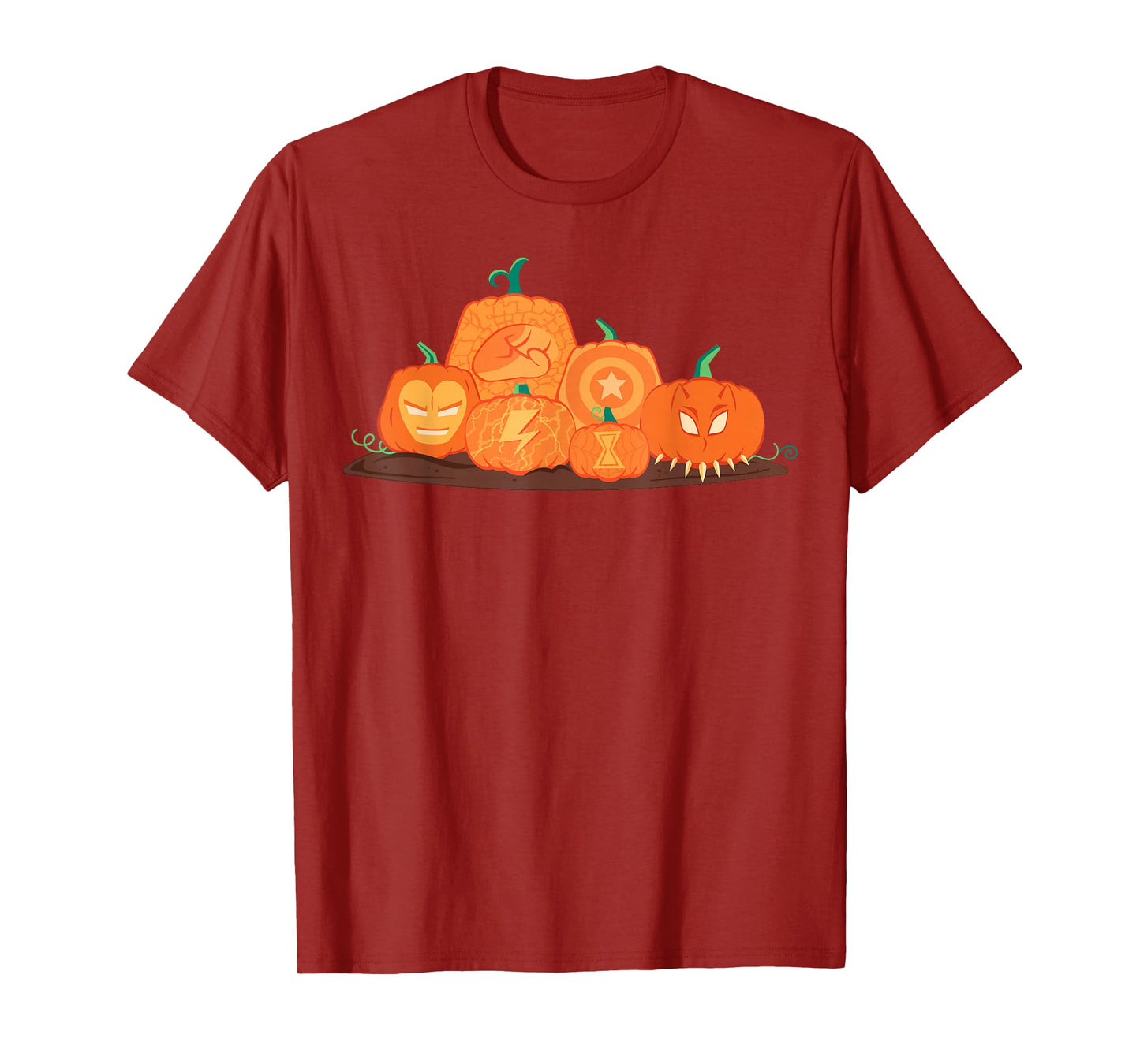 Marvel Halloween Avengers Pumpkin Characters Group T-Shirt