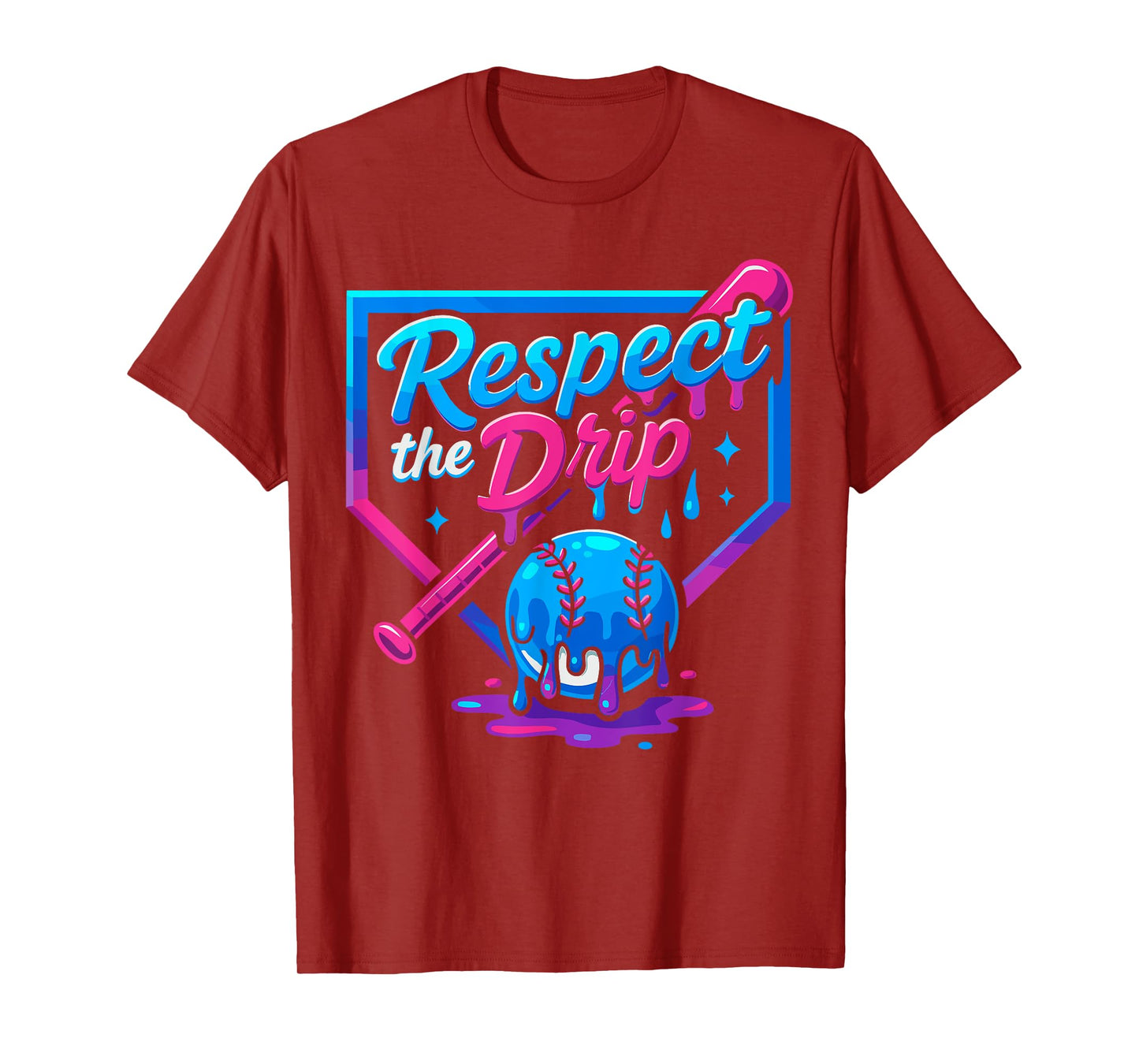 Respect the Drip Baseball Shirt for Boys, Baseball Drip T-Shirt