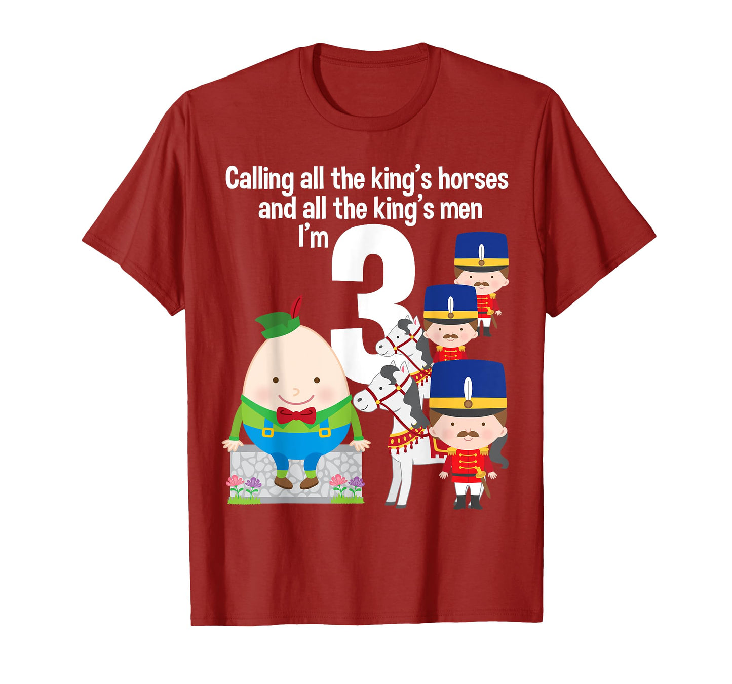 Toddler Kids Humpty Dumpty 3rd Birthday Party Nursery Song T-Shirt