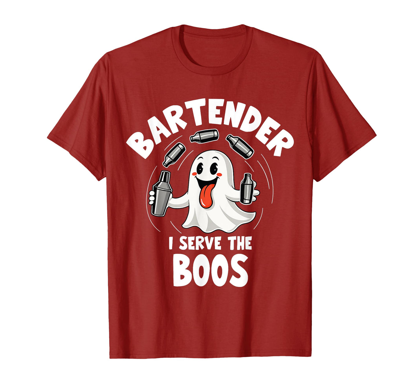 Bartender Halloween Costume I Serve The Boos Men Women T-Shirt