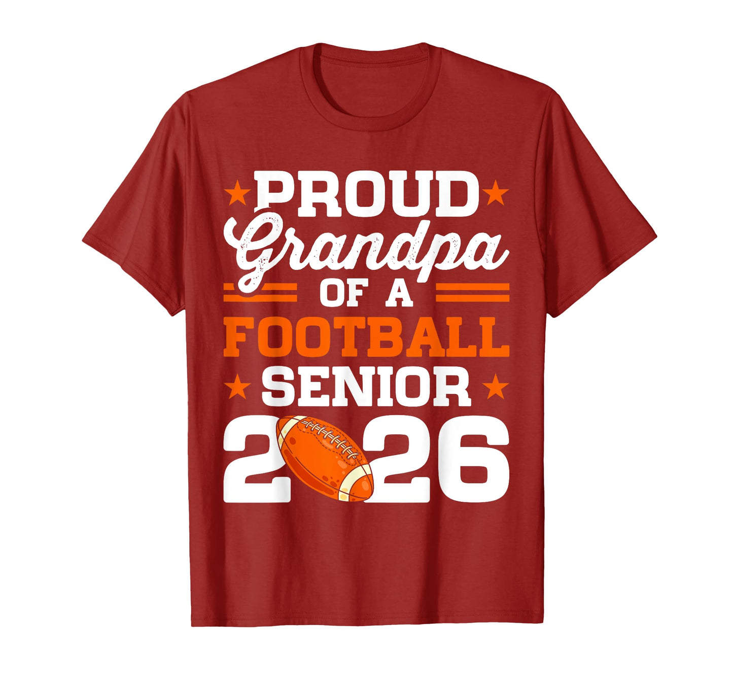 Mens Proud Grandpa of A Football Senior Class of 2026 Graduation T-Shirt