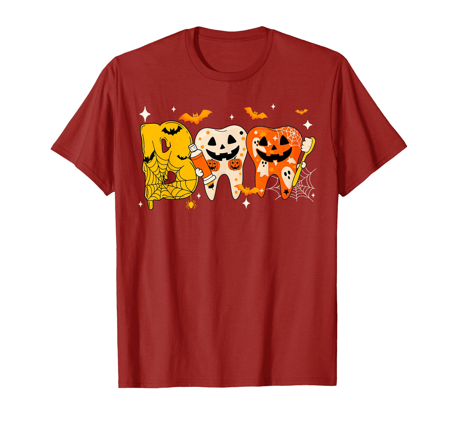 Boo Teeth Pumpkin Dentist Dental Hygienist Halloween Costume T-Shirt