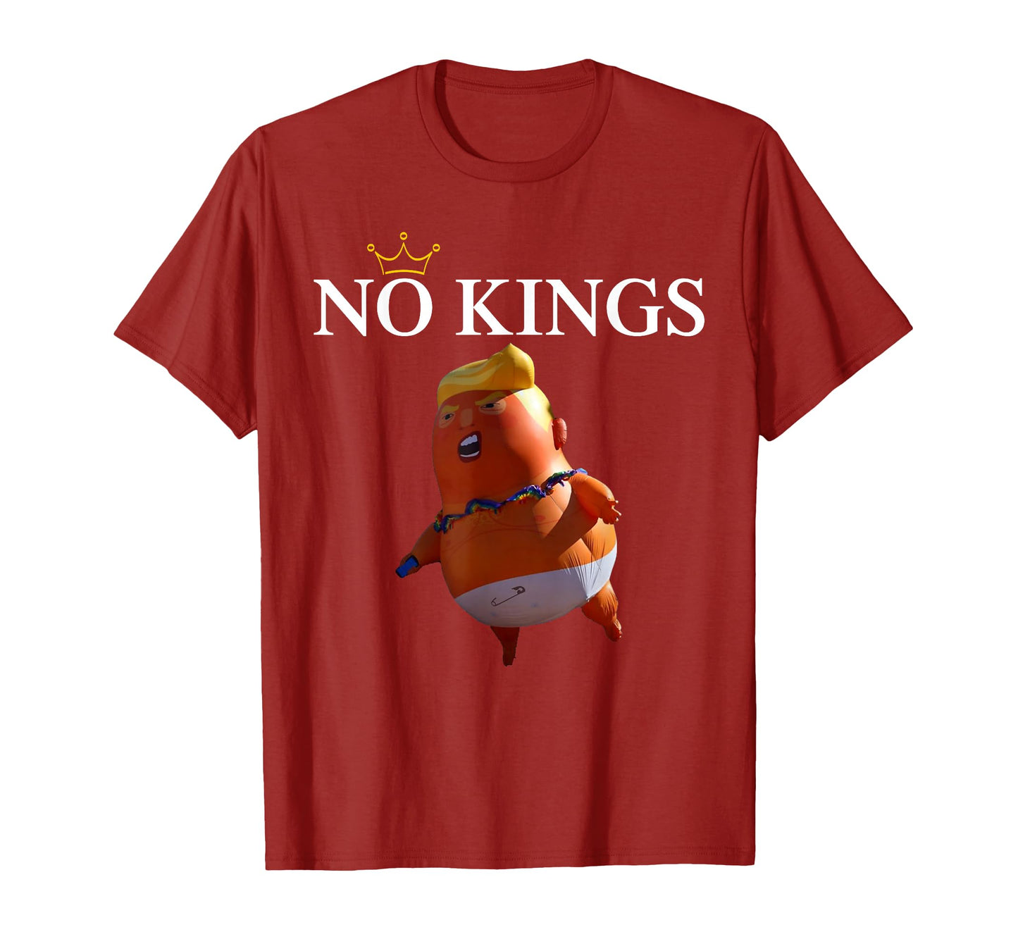No Kings Patriotic US Flag Funny Not King Humorous T-Shirt