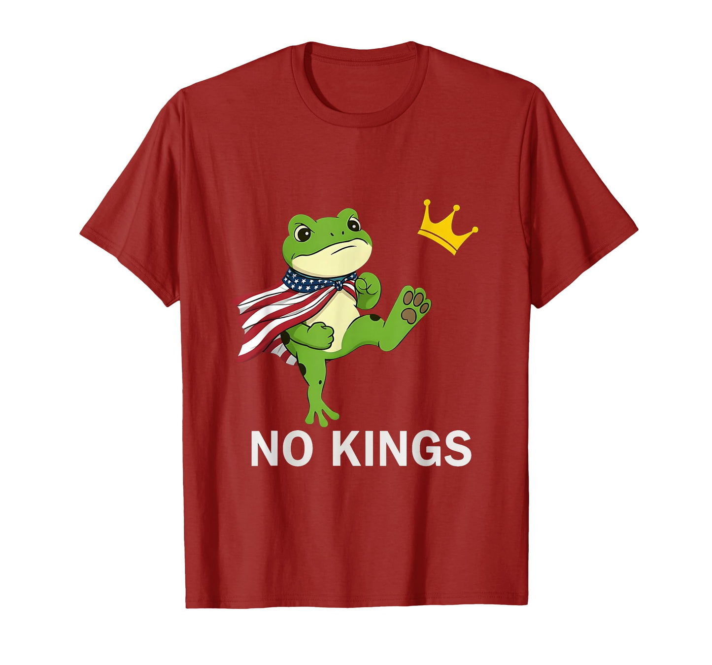 No Kings Portland Frog Protest Kicking Crown Men Women T-Shirt