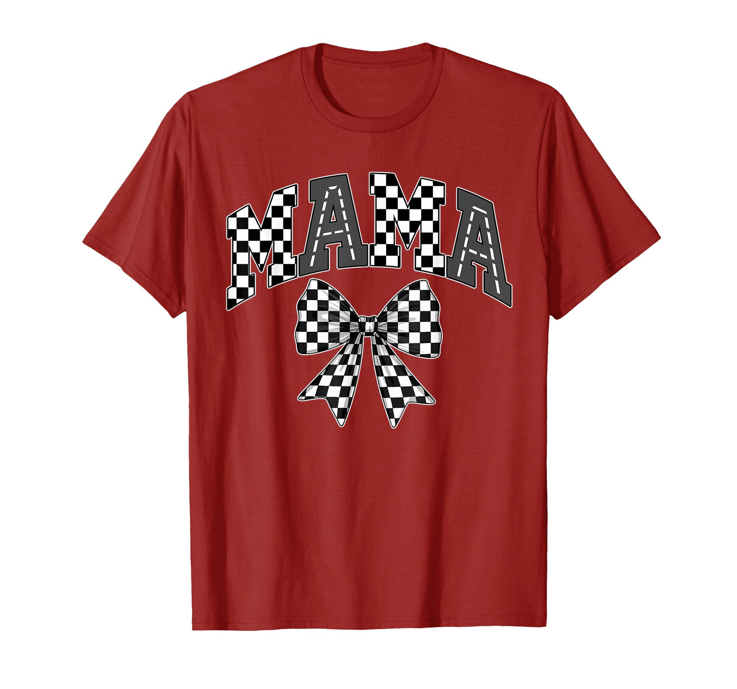 Mama Racing Race Car Checkered Family Birthday Matching T-Shirt
