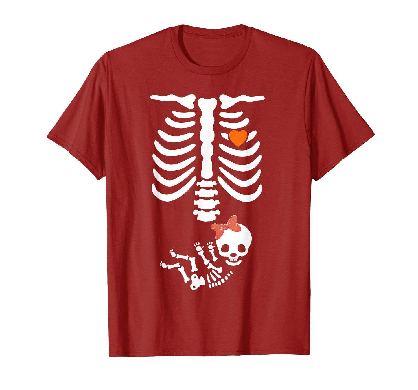 Maternity Skeleton Baby Girl Halloween Costume T-Shirt