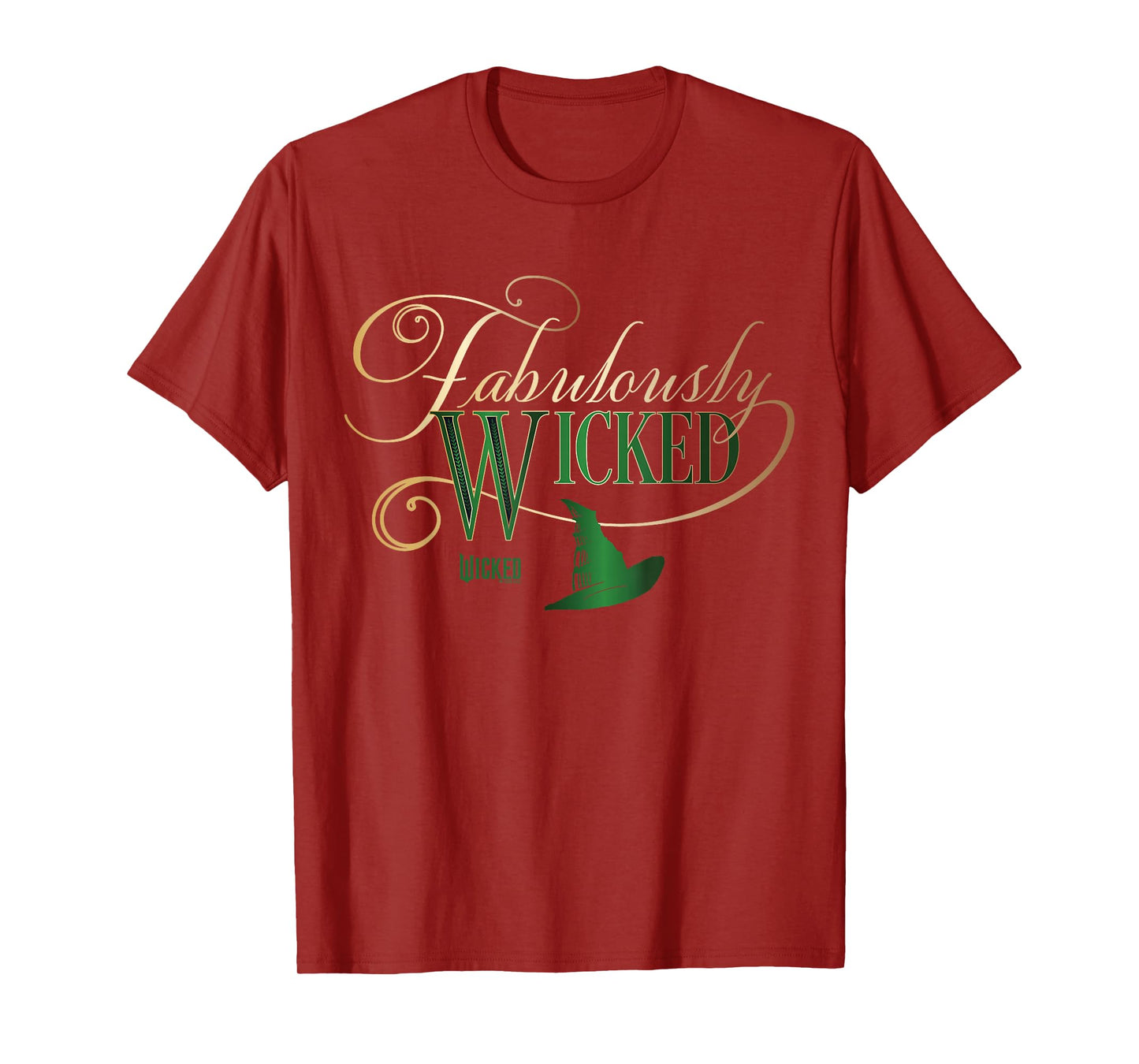Wicked Fabulously Wicked Elphaba T-Shirt - Unisex-Adult, Black, Small, Short Sleeve, T-Shirt, Letter Print